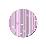 Pink love Rubber Coaster (Round)  Front