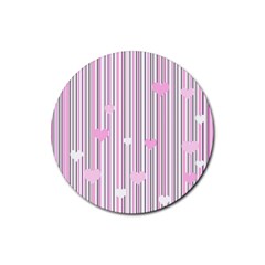 Pink Love Rubber Round Coaster (4 Pack)  by Valentinaart