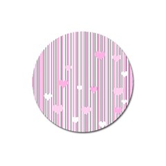 Pink Love Magnet 3  (round) by Valentinaart