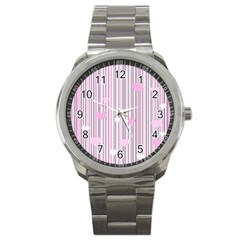 Pink Love Sport Metal Watch