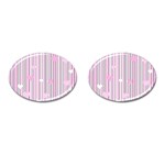 Pink love Cufflinks (Oval) Front(Pair)