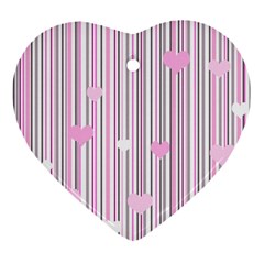 Pink Love Heart Ornament (two Sides) by Valentinaart