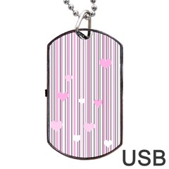 Pink Love Dog Tag Usb Flash (one Side)