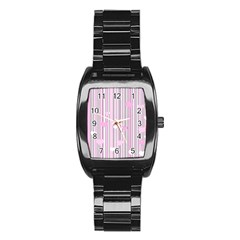 Pink Love Stainless Steel Barrel Watch