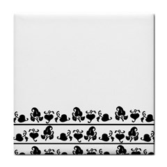 Simple Black And White Design Tile Coasters