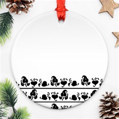 Simple Black And White Design Ornament (round)