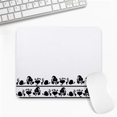 Simple Black And White Design Large Mousepads by Valentinaart