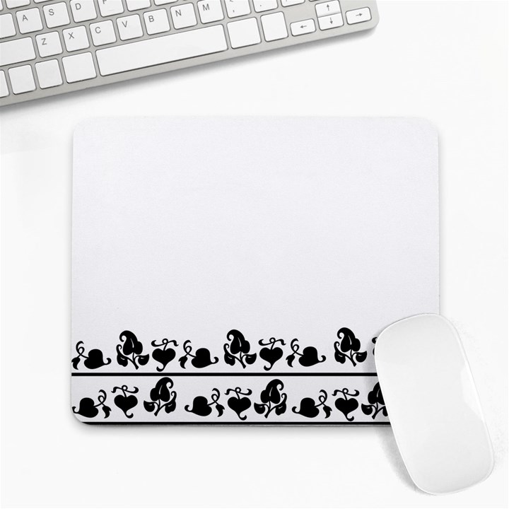 Simple black and white design Large Mousepads