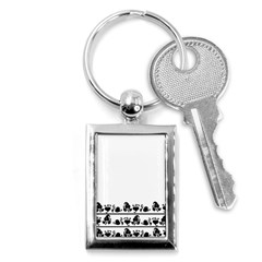 Simple Black And White Design Key Chains (rectangle) 