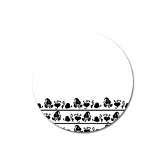 Simple Black And White Design Magnet 3  (round)