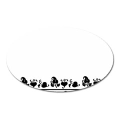 Simple Black And White Design Oval Magnet