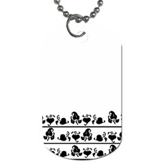 Simple Black And White Design Dog Tag (two Sides)