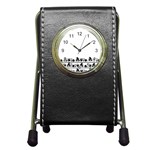 Simple black and white design Pen Holder Desk Clocks Front