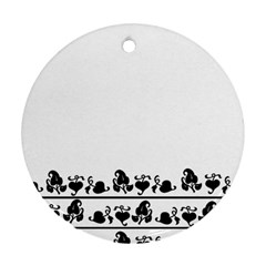 Simple Black And White Design Round Ornament (two Sides) by Valentinaart