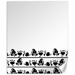 Simple Black And White Design Canvas 8  X 10 