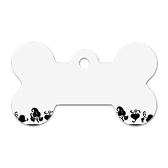 Simple Black And White Design Dog Tag Bone (two Sides)