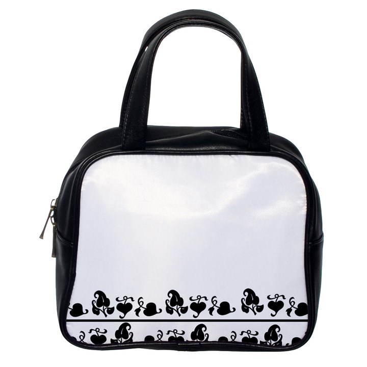 Simple black and white design Classic Handbags (One Side)