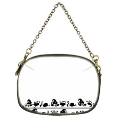 Simple Black And White Design Chain Purses (one Side) 