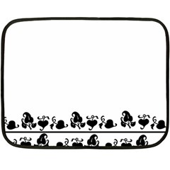 Simple Black And White Design Double Sided Fleece Blanket (mini) 