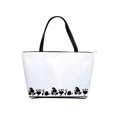 Simple Black And White Design Shoulder Handbags by Valentinaart