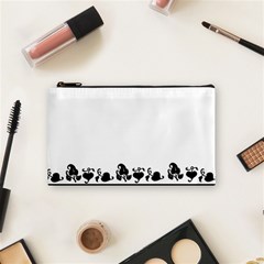 Simple Black And White Design Cosmetic Bag (small)  by Valentinaart