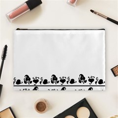 Simple Black And White Design Cosmetic Bag (large) 