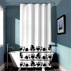 Simple Black And White Design Shower Curtain 36  X 72  (stall)  by Valentinaart