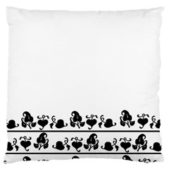 Simple Black And White Design Large Cushion Case (one Side)