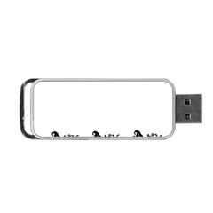 Simple Black And White Design Portable Usb Flash (two Sides)