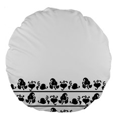 Simple Black And White Design Large 18  Premium Round Cushions