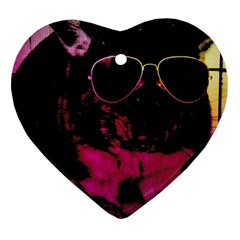 Maggie Chinchillin Version 2 Heart Ornament (two Sides) by tigflea