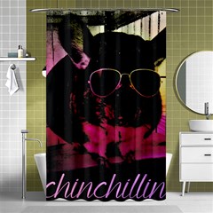 Maggie Chinchillin Version 2 Shower Curtain 48  X 72  (small)  by tigflea