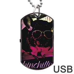 Maggie Chinchillin Version 2 Dog Tag Usb Flash (one Side)