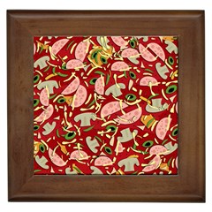 Pizza Pattern Framed Tiles by Valentinaart