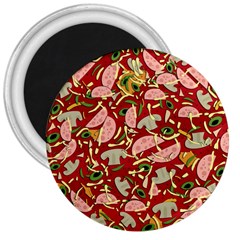 Pizza Pattern 3  Magnets by Valentinaart