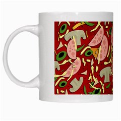 Pizza Pattern White Mugs by Valentinaart