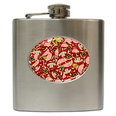 Pizza Pattern Hip Flask (6 Oz) by Valentinaart