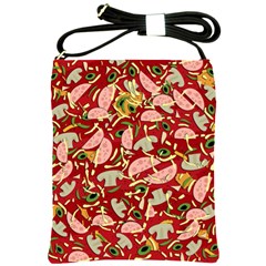 Pizza Pattern Shoulder Sling Bags by Valentinaart