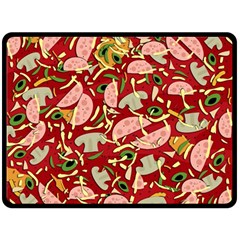 Pizza Pattern Fleece Blanket (large) 