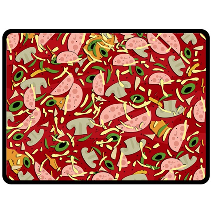 Pizza pattern Fleece Blanket (Large) 