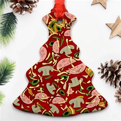 Pizza Pattern Christmas Tree Ornament (two Sides)