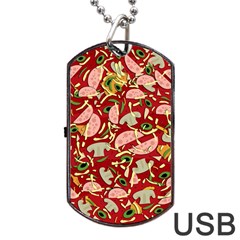 Pizza Pattern Dog Tag Usb Flash (two Sides) by Valentinaart