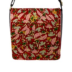 Pizza Pattern Flap Messenger Bag (l)  by Valentinaart