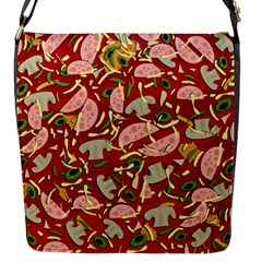 Pizza Pattern Flap Messenger Bag (s)