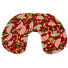 Pizza Pattern Travel Neck Pillows by Valentinaart