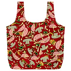 Pizza Pattern Full Print Recycle Bags (l)  by Valentinaart