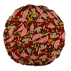 Pizza Pattern Large 18  Premium Flano Round Cushions by Valentinaart