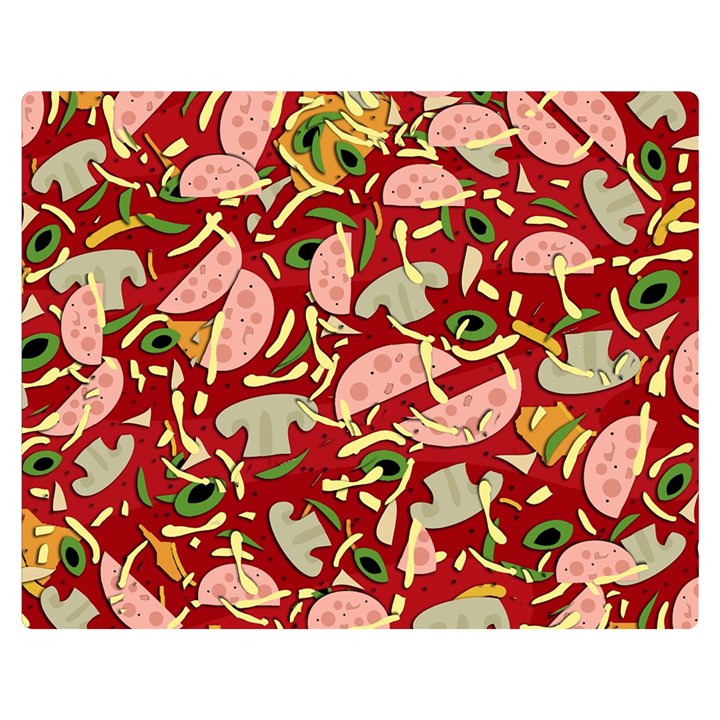 Pizza pattern Double Sided Flano Blanket (Medium) 