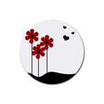 Flowers Rubber Coaster (Round)  Front