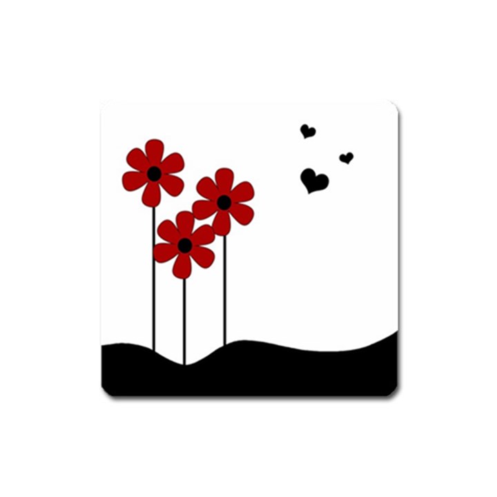 Flowers Square Magnet